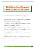 HFRG Threat Pattern Recognition Exam 2025 Questions and Answers