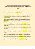 7&lowbar;BREW&lowbar;BARISTA&lowbar;TEST&lowbar;STUDY&lowbar;GUIDE&lowbar;2024&lowbar;EXAM&lowbar;QUESTIONS&lowbar;WITH&lowbar;COMPLETE ANSWERS