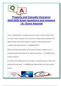 Property and Casualty Insurance Exam 2025&sol;2026 &ndash; 100&plus; Questions with Correct Answers on HO Forms&comma; Auto&comma; BOP&comma; CGL&comma; Workers&rsquo; Comp & State Regulations