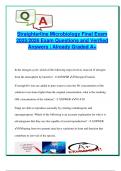 StraighterLine Microbiology Final Exam 2025&sol;2026 &ndash; 200&plus; Verified Questions with Answers on Virology&comma; Genetics&comma; Immunity&comma; Metabolism&comma; and Lab Techniques