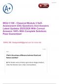 WGU C100 - Classical Module 2 Self-Assessment &lpar;OA&rpar; Questions And Answers Latest Updates 2025&sol;2026 With Correct Answers 100&percnt; With Complete Solutions Pass Guaranteed
