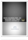 NREMT PARAMEDIC PREP - 200 QUESTIONS  &lpar;2025 - 2026&rpar; &lpar;VERIFIED ANSWERS &rpar; A&plus;