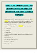 PRACTICAL EXAM-HEARING AID DISPENSER ACTUAL 2025&sol;2026 QUESTIONS AND 100&percnt; CORRECT ANSWERS