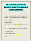 ILE EXAM SEPT 17TH ACTUAL 2025&sol;2026 QUESTIONS AND 100&percnt; CORRECT ANSWERS