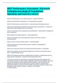 D027 Performance Assessment- Advanced Pathopharmacological Foundations Questions and Answers correct