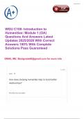 WGU C100- Introduction to Humanities&colon; Module 1 &lpar;OA&rpar; Questions And Answers Latest Updates 2025&sol;2026 With Correct Answers 100&percnt; With Complete Solutions Pass Guaranteed