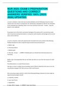 NUR 2025&colon; EXAM 2 PREPARATION QUESTIONS AND CORRECT ANSWERS VERIFIED 100&percnt; &lpar;2025-2026&rpar; UPDATED&period;