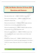 CDL Air Brakes &lpar;Section 5&rpar; Exam 2025 Questions and Answers