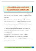 CDL AIR BRAKES EXAM 2025 QUESTIONS AND ANSWERS