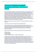 Advanced Pathopharmacological Foundations Questions and Answers correct