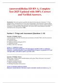 &lpar;answered&rpar;Relias ED RN A&comma; Complete Test 2025 Updated with 100&percnt; Correct and Verified Answers&period;