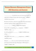 Human Resource Management Exam 1 2025 Questions and Answers