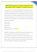 ABFM Hypertension Exam &lpar;Board Review&rpar; Questions with Complete Verified Answers