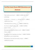 Cal Fire basic Exam 2025 Questions and Answers
