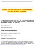 NUR 101 EXAM 1 QUESTIONS AND ANSWERS GRADED A&plus; 100&percnt; VERIFIED&period;