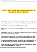 NUR 101 UNIT 1 EXAM QUESTIONS AND ANSWERS GRADED A&plus; LATEST UPDATE&period;