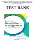 Test Bank for Nursing Delegation and Management of Patient Care&comma; 2nd Edition by Motacki & Burke