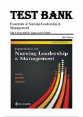 TEST BANK For Essentials of Nursing Leadership & Management 8th Edition &lpar;2024&rpar; by Sally A&period; Weiss&comma; Chapters 1 - 16