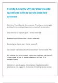 Florida Security Officer Study Guide questions with accurate detailed answers 