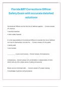 Florida BRT Corrections Officer Safety Exam with accurate detailed solutions