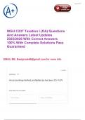 WGU C237 Taxation I &lpar;OA&rpar; Questions And Answers Latest Updates 2025&sol;2026 With Correct Answers 100&percnt; With Complete Solutions Pass Guaranteed