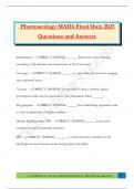 Pharmacology MA116 Final Quiz 2025 Questions and Answers