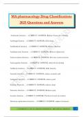 MA pharmacology Drug Classifications 2025 Questions and Answers