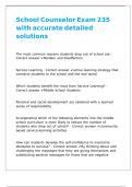 School Counselor Exam 235 with accurate detailed solutions 