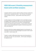NSG 302 exam 3 Health assessment Exam with verified detailed answers