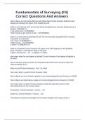 Fundamentals of Surveying &lpar;FS&rpar; Correct Questions And Answers