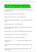 BHT 101&colon; Introduction to Behavioral Health Exam Questions Fully Solved&period;