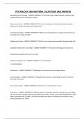 PSYCHOLOGY 1000 MIDTERM 2 QUESTIONS AND ANSWERS