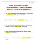 OHIO STATE BOARD NAIL  TECHNICIANS EXAM BRAND NEW  ACTUAL EXAM WITH ANSWERS&period;