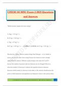 CHEM 141 MSU Exam 2 2025 Questions and Answers