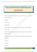 Chem 141 Final Exam 2025 Questions and Answers