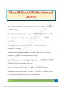 Chem 141 Exam 3 2025 Questions and Answers