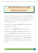 MSU CHEM 141&colon; Exam 2 2025 Questions and Answers