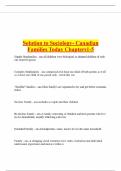 Solution to Sociology- Canadian Families Today Chapters1-5