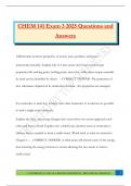 CHEM 141 Exam 3 2025 Questions and Answers