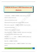CHEM 141 Exam 3 2025 Questions and Answers