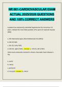 NR 661-CARDIOVASCULAR EXAM ACTUAL 2025&sol;2026 QUESTIONS AND 100&percnt; CORRECT ANSWERS