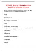 BIOL133 - Chapter 3 Study Questions Exam With Complete Solutions 