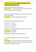 CSUF ACCT 201A &lpar;Hoffman&rpar; Final Exam Questions And Answers&period;docx