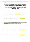 IS-100&period;C&colon; INTRODUCTION TO THE INCIDENT COMMAND SYSTEM&comma; ICS 100 FINAL EXAM &vert; COMPREHENSIVE Q&A FOR GUARANTEED SUCCESS 2025