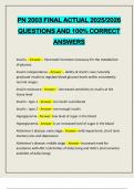 PN 2003 FINAL ACTUAL 2025&sol;2026 QUESTIONS AND 100&percnt; CORRECT ANSWERS