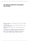 RVT MOCK EXAM WITH ACCURATE SOLUTIONS