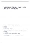 ARDMS RVT PRACTICE EXAM 1 WITH FULL PACK SOLUTIONS