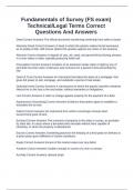 Fundamentals of Survey &lpar;FS exam&rpar; Technical&sol;Legal Terms Correct Questions And Answers