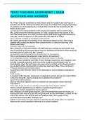 TEXAS TEACHERS ASSESSMENT 1 EXAM QUESTIONS AND ANSWERS 
