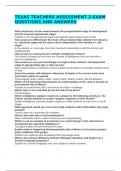 TEXAS TEACHERS ASSESSMENT 2 EXAM QUESTIONS AND ANSWERS 